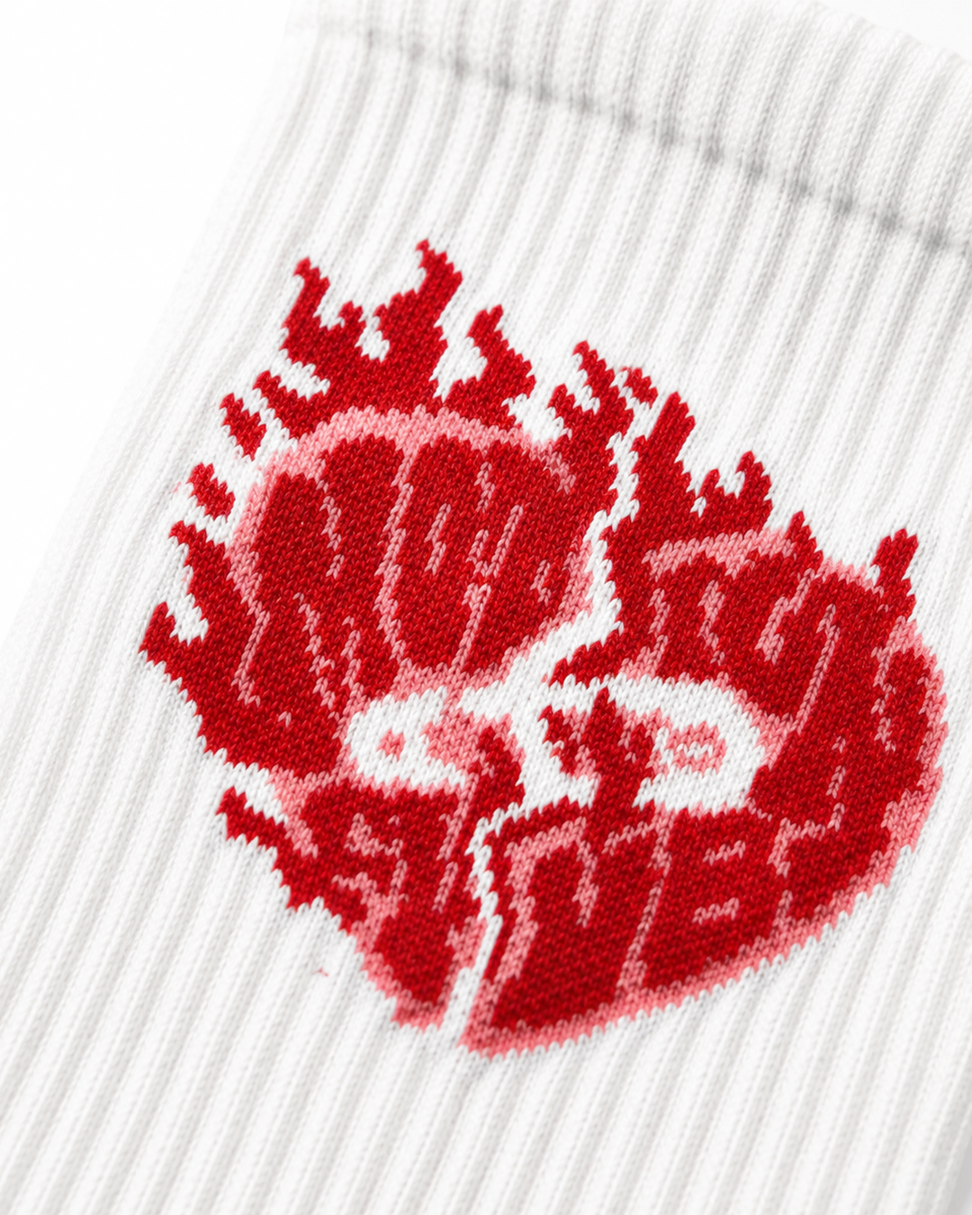 White Socks with Flame Heart